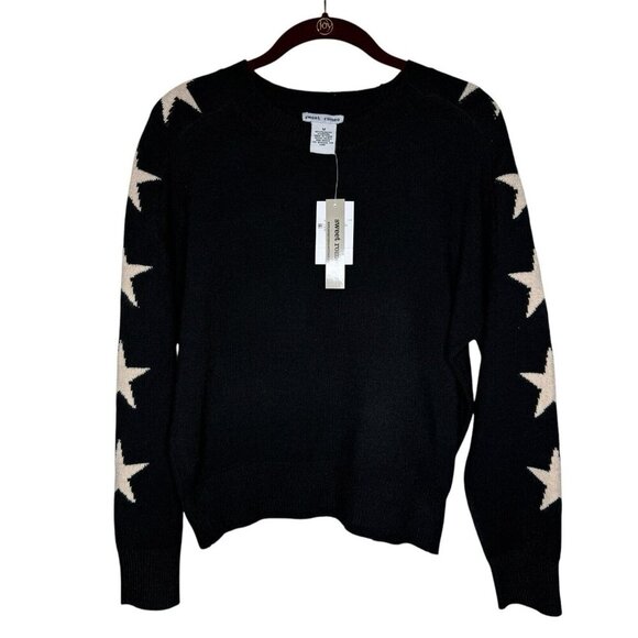 Sweet Romeo Star Sweater Size Medium Black Knit Camel Stars Celestial - Picture 3 of 5